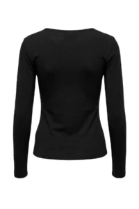 TRENDYOLMİLLA Black Fitted Keyhole Collar Viscose Rib Knitting Blouse - Image 7