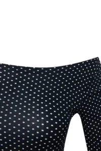 TRENDYOLMİLLA NAVY BLUE Polka Dot Fitted Boat Neck Lycra Combed cotton single jersey Knitting Blouse - Image 6