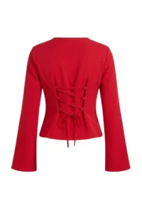 TRENDYOLMİLLA Red eyelet Detailed Weaving Blouse - Image 6