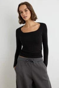 TRENDYOLMİLLA Black-Ecru-Burgundy 3 Sets Fitted Square Neck Soft Knitting Blouse - Image 2