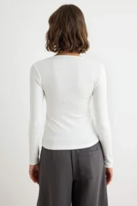 TRENDYOLMİLLA Black-Ecru-Burgundy 3 Sets Fitted Square Neck Soft Knitting Blouse - Image 5