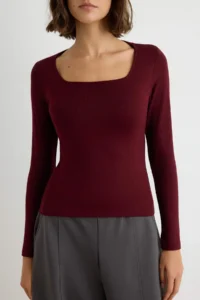 TRENDYOLMİLLA Black-Ecru-Burgundy 3 Sets Fitted Square Neck Soft Knitting Blouse - Image 7