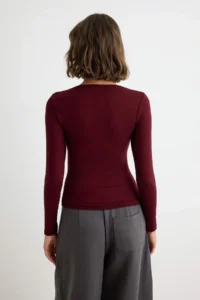 TRENDYOLMİLLA Black-Ecru-Burgundy 3 Sets Fitted Square Neck Soft Knitting Blouse - Image 8