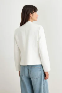 TRENDYOLMİLLA WHITE Embroidered Weaving Jacket - Image 5