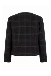 TRENDYOLMİLLA Brown Checkered Trim Closure Bowl Jacket - Image 7