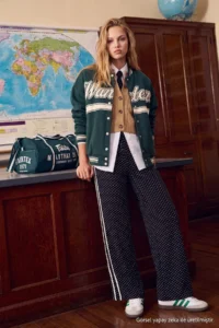 TRENDYOLMİLLA Black Polka Dot Striped Wideleg/Wide Leg Waist Laced Knitting Sweatpants - Image 3