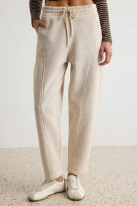 TRENDYOLMİLLA BEIGE Melange barrel Pattern Sewing Detailed with pocket Elastic Waist Knitting Sweatpants - Image 3
