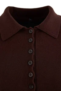 TRENDYOLMİLLA Brown Polo Shirt Collar skater Knit Dress - Image 7