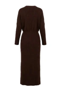 TRENDYOLMİLLA Brown Wide Pattern Maxi Length Knit Dress - Image 7