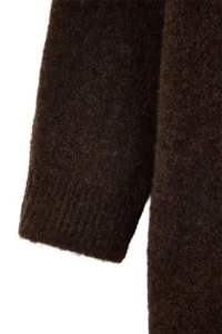 TRENDYOLMİLLA Brown High Neck Stitch Detailed Bat Arm Knit Dress - Image 7