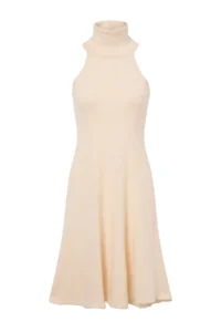 TRENDYOLMİLLA Ecru Soft textured High Neck Sleeveless Knit Dress - Image 5