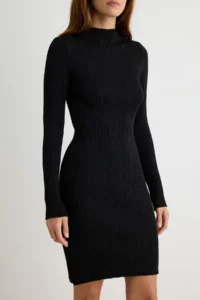 TRENDYOLMİLLA Black Basic Bodysuit hugging Formda Plain Short / Mini Knit Dress - Image 3