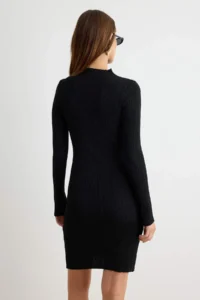 TRENDYOLMİLLA Black Basic Bodysuit hugging Formda Plain Short / Mini Knit Dress - Image 4