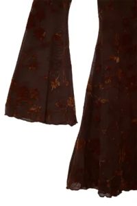 TRENDYOLMİLLA Brown Floral skater/Belden Flared Cowl Neck Mini Tulle Lined Knitting Dress - Image 6