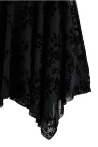 TRENDYOLMİLLA Black Plain skater/Belden Flared Keyhole Collar Mini Tulle Lined Knitting Dress - Image 7