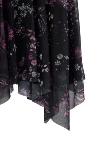 TRENDYOLMİLLA Multicolored Shawl pattern skater Keyhole Collar Mini Tulle Lined Knitting Dress - Image 6