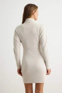 TRENDYOLMİLLA Stone Thessaloniki bodycon/Fitting Bat Arm Short / Mini High Neck Knitting Dress - Image 4