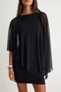 TRENDYOLMİLLA Black bodycon/Fitting cloaked Boat Neck Midi Flexible Knitting Dress - Image 4
