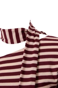 TRENDYOLMİLLA Plum bodycon/Fitting with scarf Midi Asymmetric Collar Long Sleeve Knitting Dress - Image 5