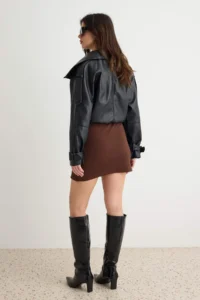 TRENDYOLMİLLA Brown Belt Detailed Knitting Skirt - Image 4