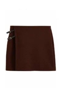 TRENDYOLMİLLA Brown Belt Detailed Knitting Skirt - Image 5