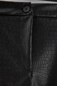 TRENDYOLMİLLA Black Faux Leather Midi Skirt - Image 2