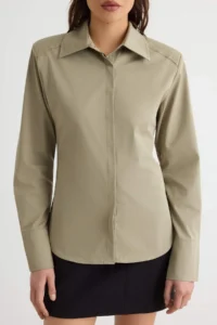 TRENDYOLMİLLA Khaki Omuz Detailed Shirt - Image 3