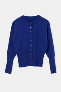 TRENDYOLMİLLA Wardrobe Essentials Saks BLUE Waist Fitting Knitwear Cardigan - Image 5