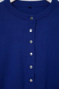 TRENDYOLMİLLA Wardrobe Essentials Saks BLUE Waist Fitting Knitwear Cardigan - Image 6