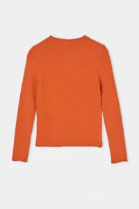 TRENDYOLMİLLA Wardrobe Essentials Orange Soft textured Fitted Crew Neck Knitwear Cardigan - Image 8
