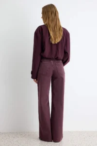 TRENDYOLMİLLA Burgundy Medium Flexible High Waist Wide Leg jeans - Image 4