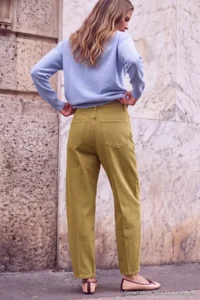 TRENDYOLMİLLA Wardrobe Essentials Tan 100% Cotton High Waist barrel jeans - Image 3