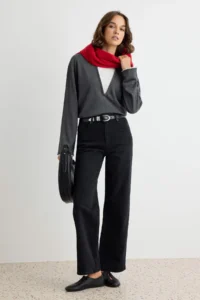 TRENDYOLMİLLA Black Az Flexible High Waist Straight Baggy jeans
