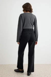 TRENDYOLMİLLA Black Az Flexible High Waist Straight Baggy jeans - Image 4