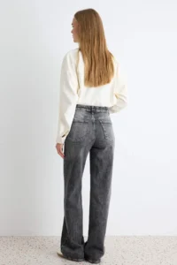 TRENDYOLMİLLA Anthracite Less Flexible High Waist Wide Leg Wide Leg jeans - Image 4