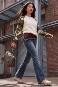 TRENDYOLMİLLA BLUE Medium Flexible Low Waist Flare flared leg jeans - Image 3