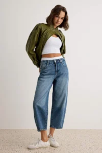 TRENDYOLMİLLA DARK BLUE Regular Waist barrel jeans