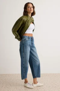 TRENDYOLMİLLA DARK BLUE Regular Waist barrel jeans - Image 2