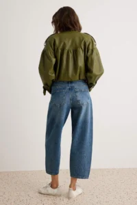 TRENDYOLMİLLA DARK BLUE Regular Waist barrel jeans - Image 4