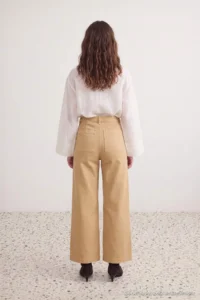 TRENDYOLMİLLA petite Beige High Waist Stitching Detailed Wide Leg jeans - Image 4