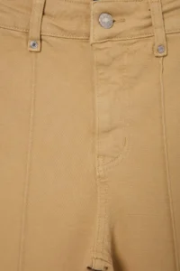 TRENDYOLMİLLA petite Beige High Waist Stitching Detailed Wide Leg jeans - Image 6