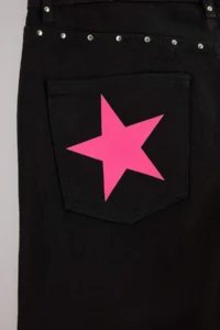 TRENDYOLMİLLA Black Accessory Detailed Regular Waist Baggy jeans - Image 3