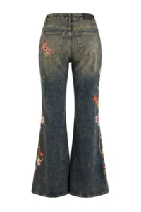 TRENDYOLMİLLA BLUE High Waist Ekstra Wide Leg Flower Embroidery embroidered Patterned jeans - Image 3