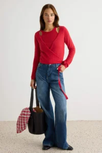 TRENDYOLMİLLA Red Soft textured 2 Sets Look United Crop Knitwear Sweater Knitwear - Image 2
