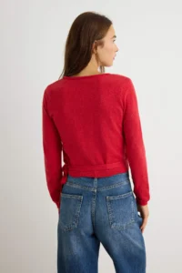 TRENDYOLMİLLA Red Soft textured 2 Sets Look United Crop Knitwear Sweater Knitwear - Image 5