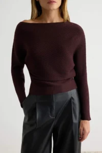 TRENDYOLMİLLA Plum Soft textured Fitted/Bluzan Knitwear Sweater - Image 3