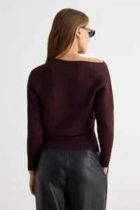 TRENDYOLMİLLA Plum Soft textured Fitted/Bluzan Knitwear Sweater - Image 4