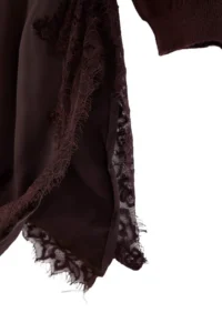 TRENDYOLMİLLA Brown Asymmetric Lace Detailed Knitwear Sweater - Image 6
