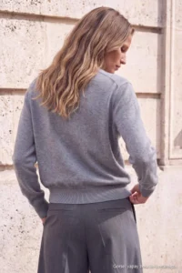 TRENDYOLMİLLA Wardrobe Essentials Anthracite Crew Neck buttoned Knitwear Sweater - Image 3