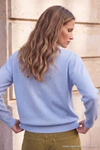 TRENDYOLMİLLA Wardrobe Essentials Baby BLUE Crew Neck buttoned Knitwear Sweater - Image 4